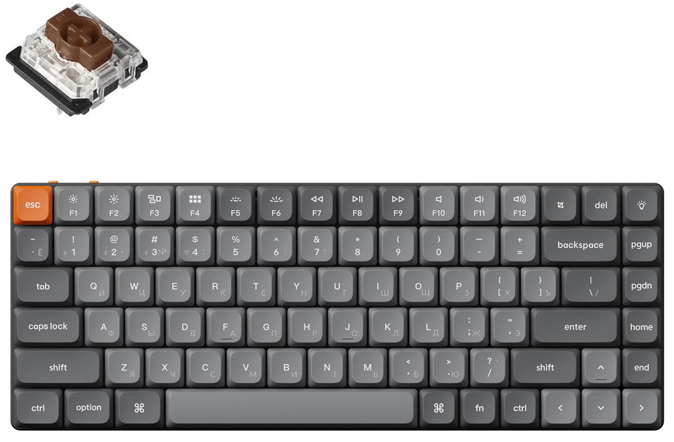 Клавиатура Keychron K3 Max, 84 клавиши, RGB-подсветка, Gateron Brown Switch