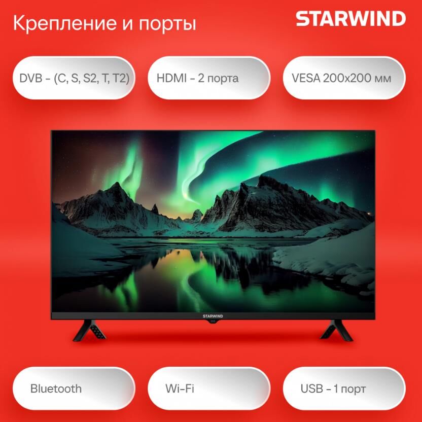 Телевизор LED Starwind 32" SW-LED32SG305 Smart Яндекс.ТВ Frameless черный/черный/HD/DVB-T/60Hz/DVB-T — фото 7
