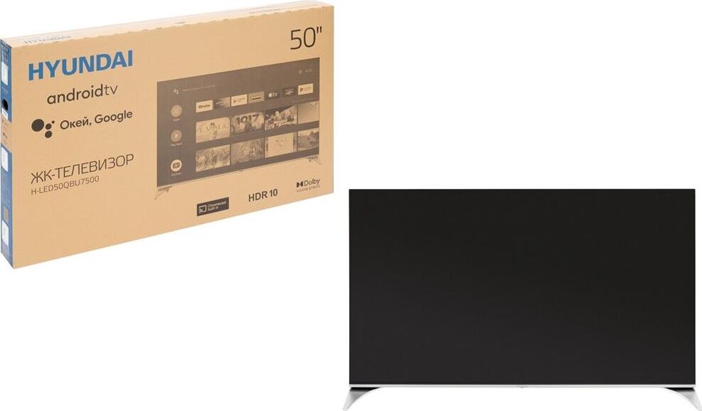 Телевизор QLED Hyundai 55" H-LED55QBU7500 Smart Android TV Frameless черный/серебристый/4K Ultra HD/ — фото 14