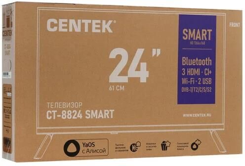 Телевизор Centek LED 24" HD CT-8824 SMART — фото 2