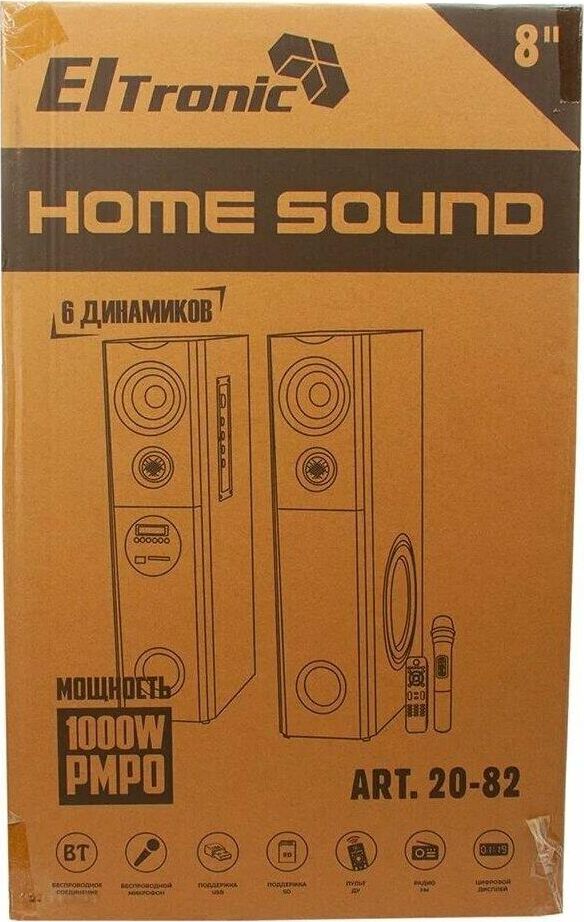 Акустика Eltronic (20-82) Home Sound черный - колонка 08 2.0 — фото 10