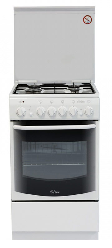 Плита Комбинированная De Luxe 5040.20гэ ЧР белый реш.эмаль