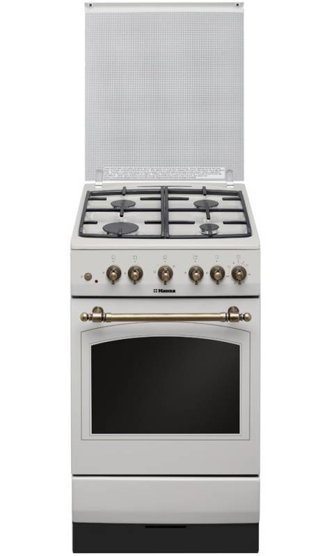 Плита Газовая Hansa FCGY52109 слоновая кость реш.чугун