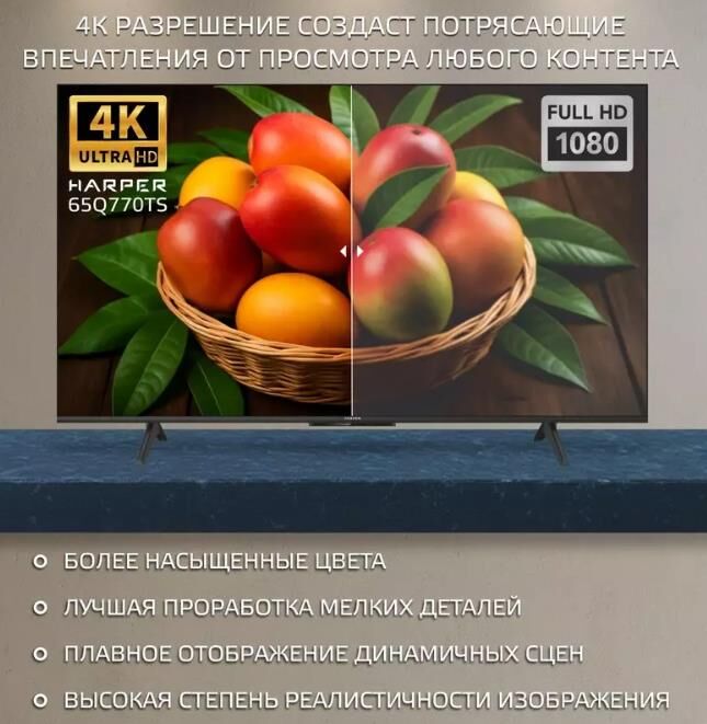Телевизор HARPER 65Q770TS — фото 2