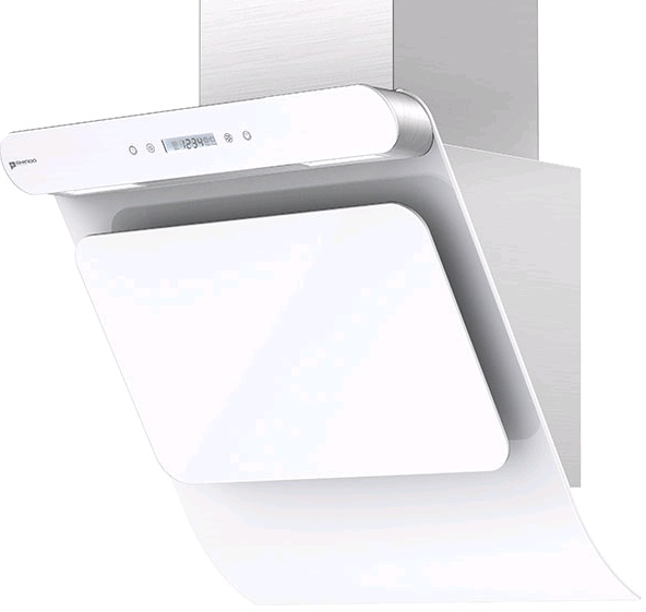 Вытяжка каминная Shindo Arktur 60 W/WG 3ETC нержавеющая сталь/белое стекло управление: сенсорное (1 мотор)