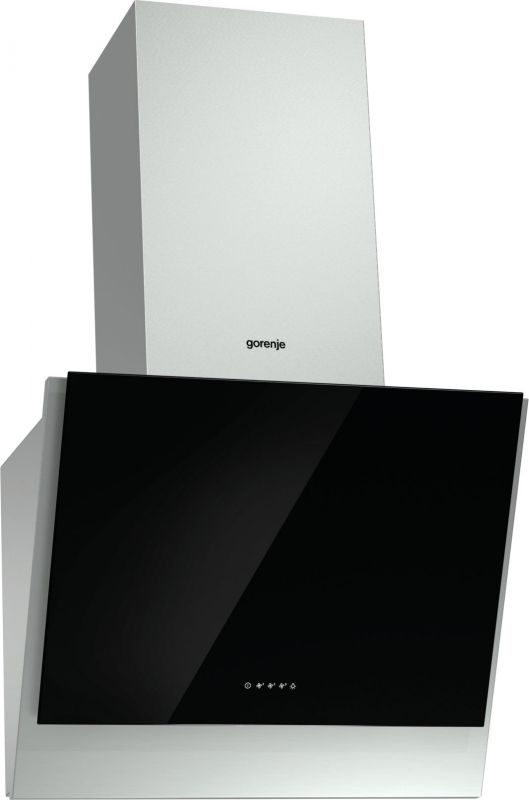Вытяжка каминная Gorenje WHI641E6XGB нержавеющая сталь/черное стекло управление: сенсорное (1 мотор)