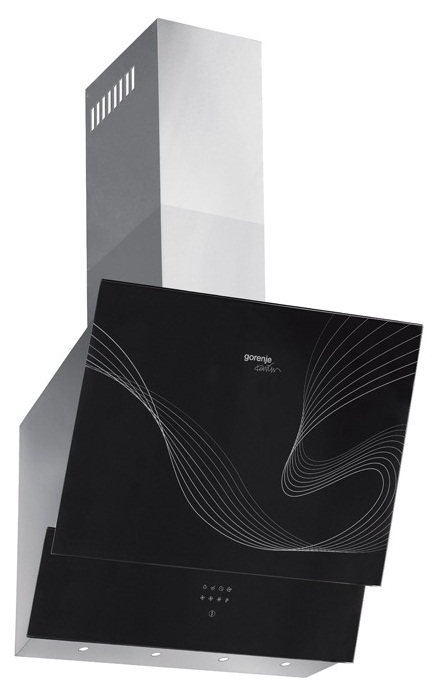 Вытяжка каминная Gorenje Karim Rashid DVG6565KRB нержавеющая сталь/черное стекло управление: сенсорное (1 мотор)