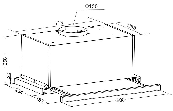 Вытяжка встраиваемая Hansa OTP6241BH черный управление: кнопочное (1 мотор)