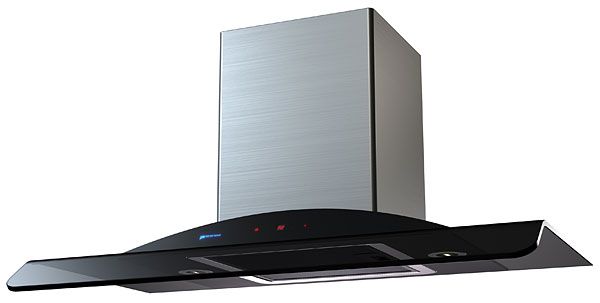 Вытяжка каминная Shindo LEDA 90 B/BG 4 ET черный/серебристый управление: сенсорное (1 мотор)