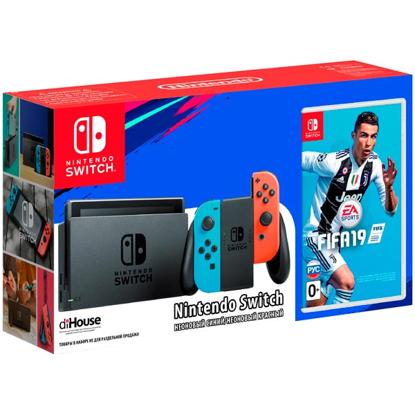 Игровая приставка Nintendo Switch Red Blue + FIFA 19