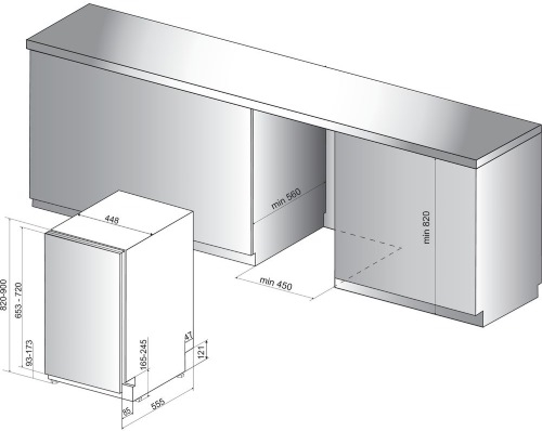 Встраиваемая посудомоечная машина Hotpoint-Ariston HSIC 3M19 C — фото 2