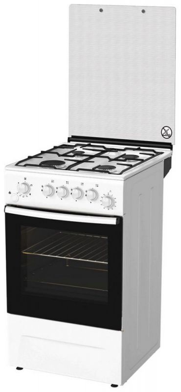 Плита Газовая Darina F 3009 W белый (стеклянная крышка) реш.сталь