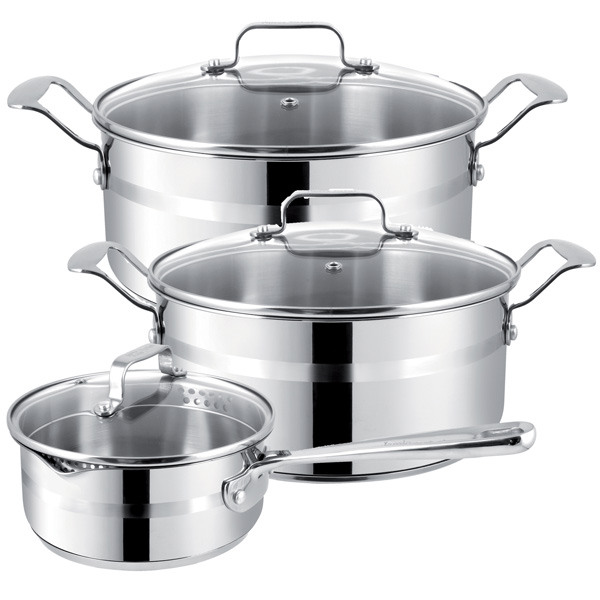 Набор посуды (Jamie Oliver) Tefal E874S574 3шт.: 1,4/2,8/4,7л