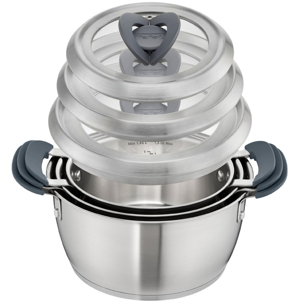 Набор посуды (нержавейка) Tefal Ovation 3шт.: 1,4/2,1/2,8л (C817S354)