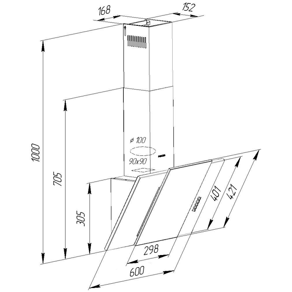 Вытяжка 60 см Pyramida KZ 60 BL — фото 2