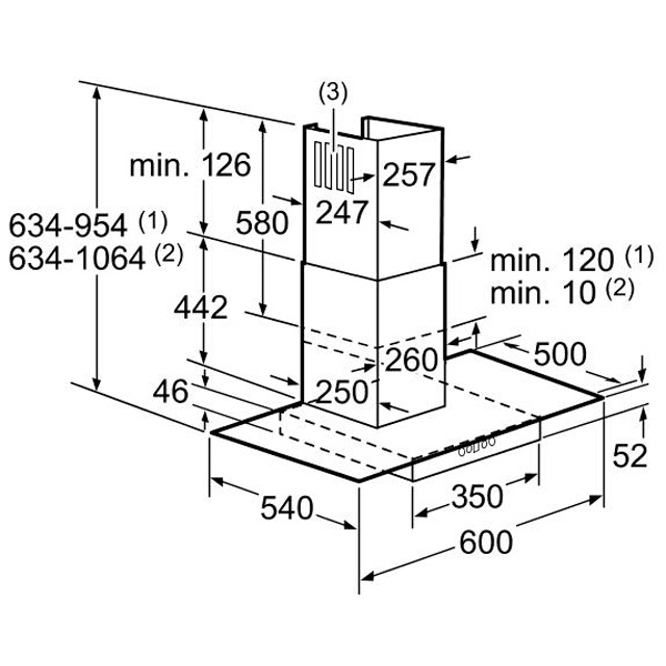 Вытяжка 60 см Bosch DWA064W50 — фото 2