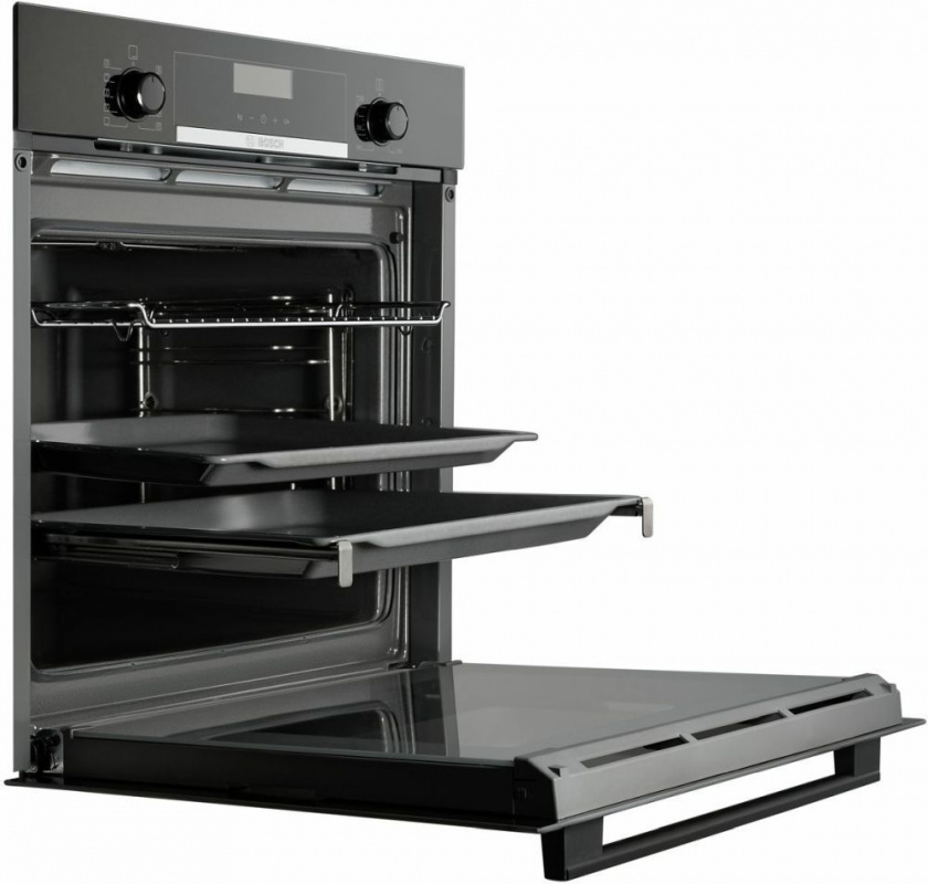 Встраиваемый комплект Bosch HBG537NB0R + PKF651B17 черный/черный