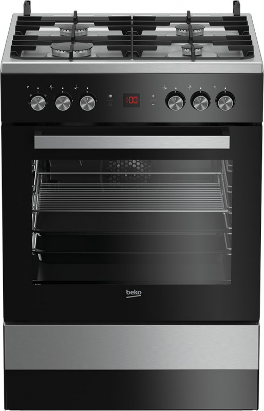 Плита Комбинированная Beko FSM62530DXMS нержавеющая сталь/черный реш.чугун