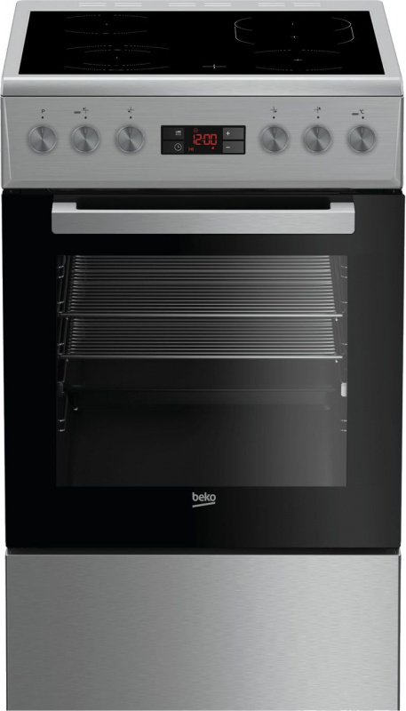 Плита Электрическая Beko FSM57320DXT нержавеющая сталь/черный стеклокерамика