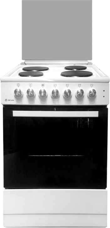 Плита Электрическая De Luxe 606004.13э 001 белый эмаль (стеклянная крышка)