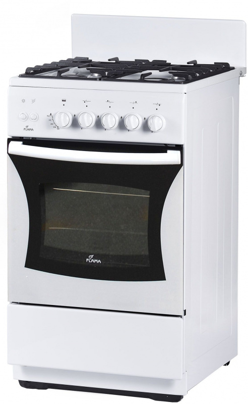 Плита Газовая Flama FG 24229 W белый (без крышки) реш.чугун