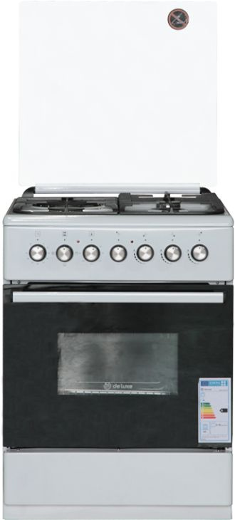 Плита Комбинированная De Luxe 606031.00 ГЭ 001 белый (стеклянная крышка) реш.чугун
