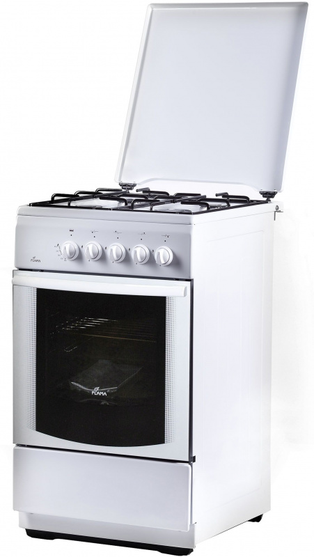 Плита Газовая Flama FG 24023 W белый (металлическая крышка) реш.эмаль