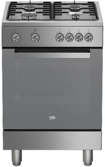 Плита Газовая Beko FSG62120DXMCS нержавеющая сталь (стеклянная крышка) реш.эмаль
