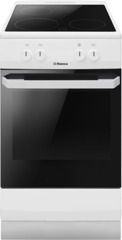 Плита Электрическая Hansa FCCW530001 белый/черный стеклокерамика