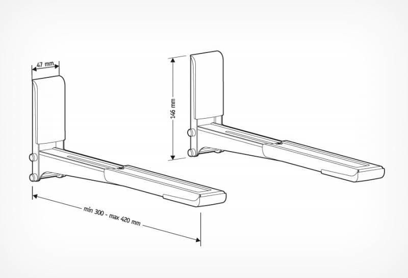 Кронштейн для СВЧ Holder MWS-2003 черный макс.40кг настенный фиксированный — фото 2