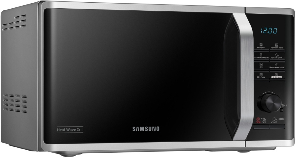 Микроволновая Печь Samsung MG23K3575AS/BW 23л. 800Вт черный/серебристый — фото 4