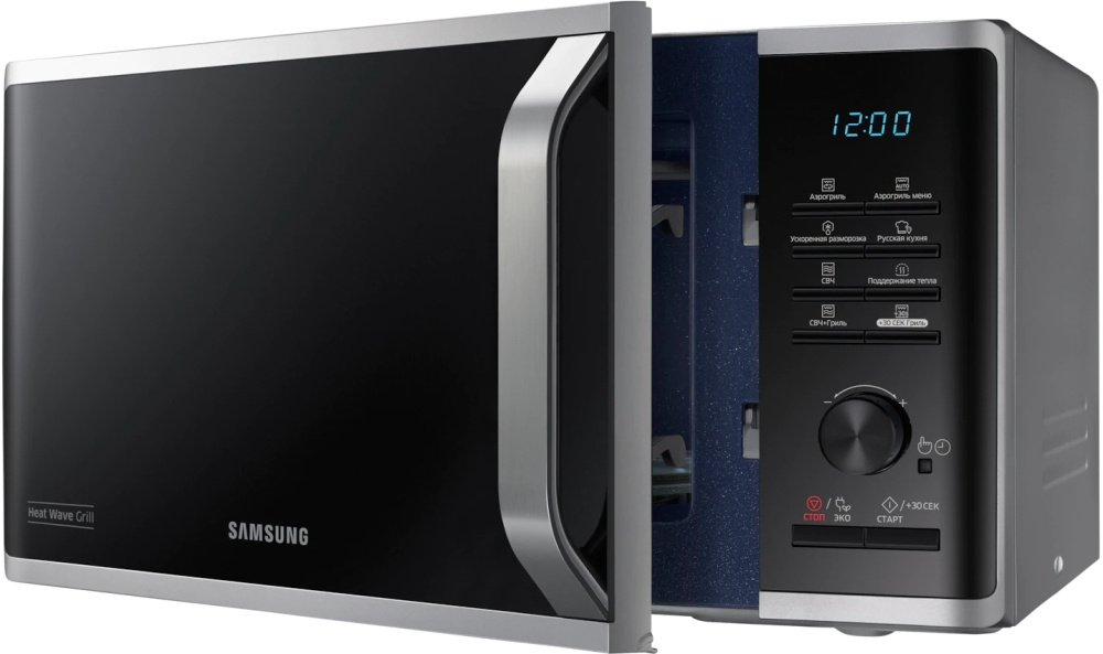 Микроволновая Печь Samsung MG23K3575AS/BW 23л. 800Вт черный/серебристый — фото 8