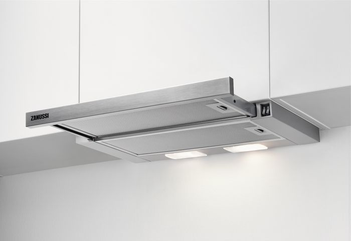 Вытяжка встраиваемая Zanussi ZHP60350SA серебристый управление: кулисные переключатели (1 мотор) — фото 4