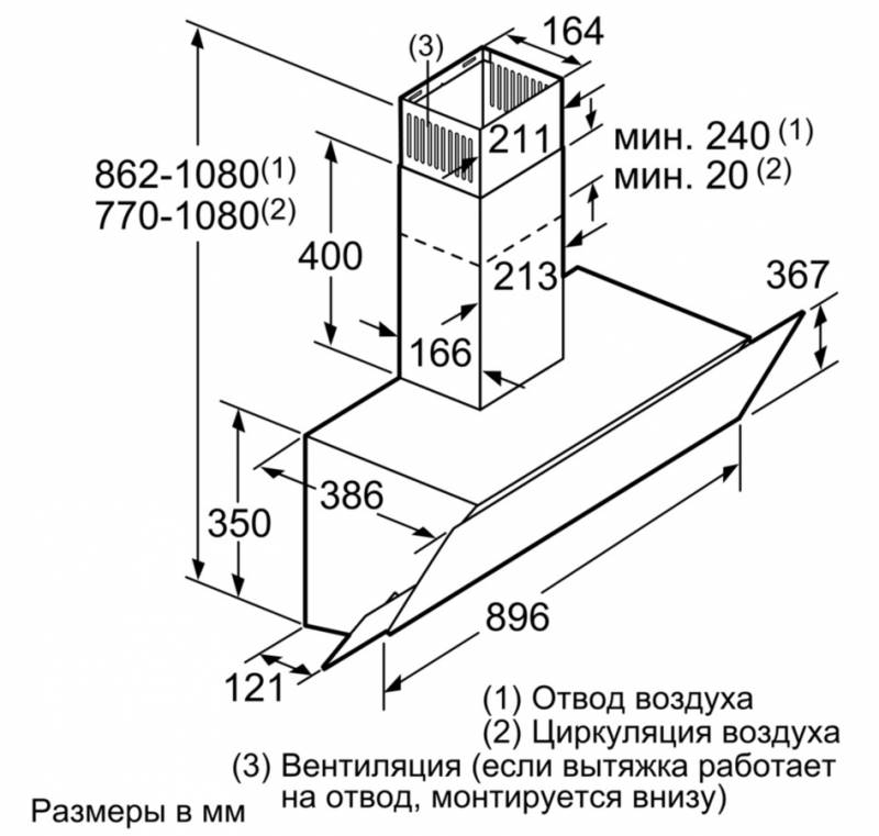 Вытяжка каминная Bosch DWK095G60R — фото 2