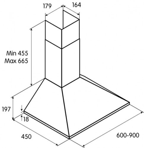 Вытяжка каминная Jet Air Gaia AN/A/60 антрацит управление: кнопочное (1 мотор)