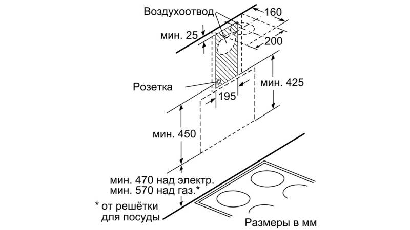 Вытяжка каминная Bosch DWK065G60R — фото 4