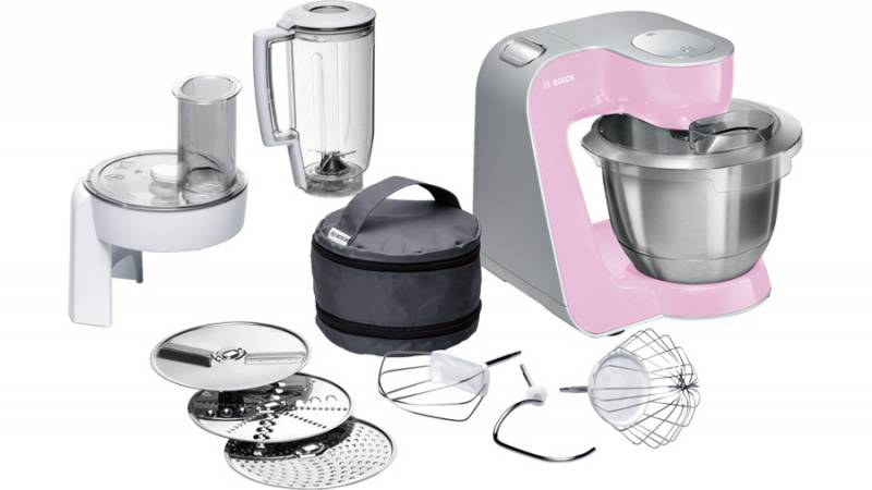 Кухонный комбайн Bosch MUM58K20 1000Вт розовый/серебристый