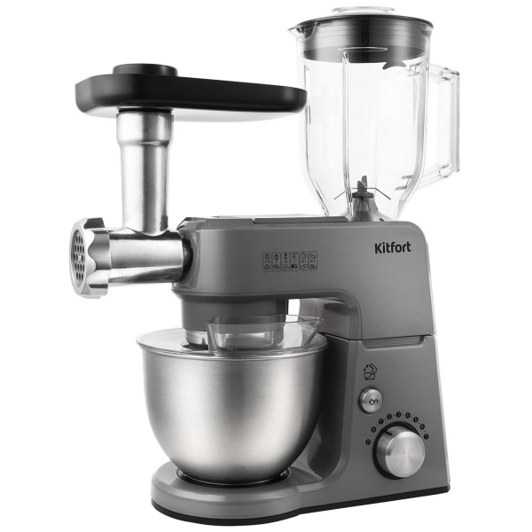 Кухонная машина Kitfort KT-1366-2 планетар.вращ. 1000Вт серый