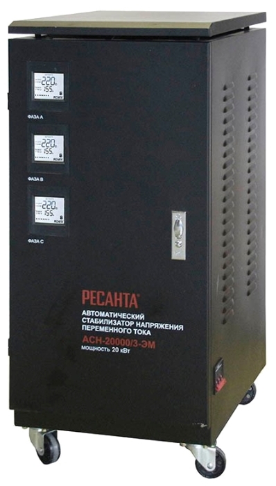 Стабилизатор напряжения Ресанта АСН-20000/3-ЭМ трехфазный черный (63/4/6)