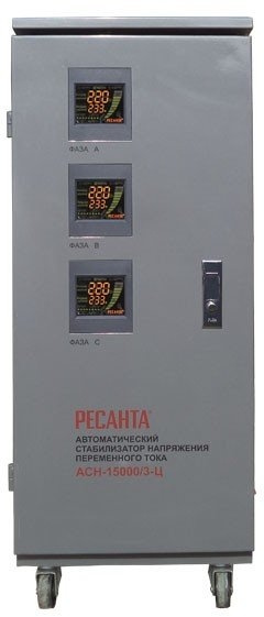 Стабилизатор напряжения Ресанта АСН-15000/3-Ц электронный трехфазный серый