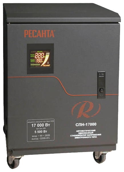 Стабилизатор напряжения Ресанта СПН-17000 однофазный серый (63/6/29)