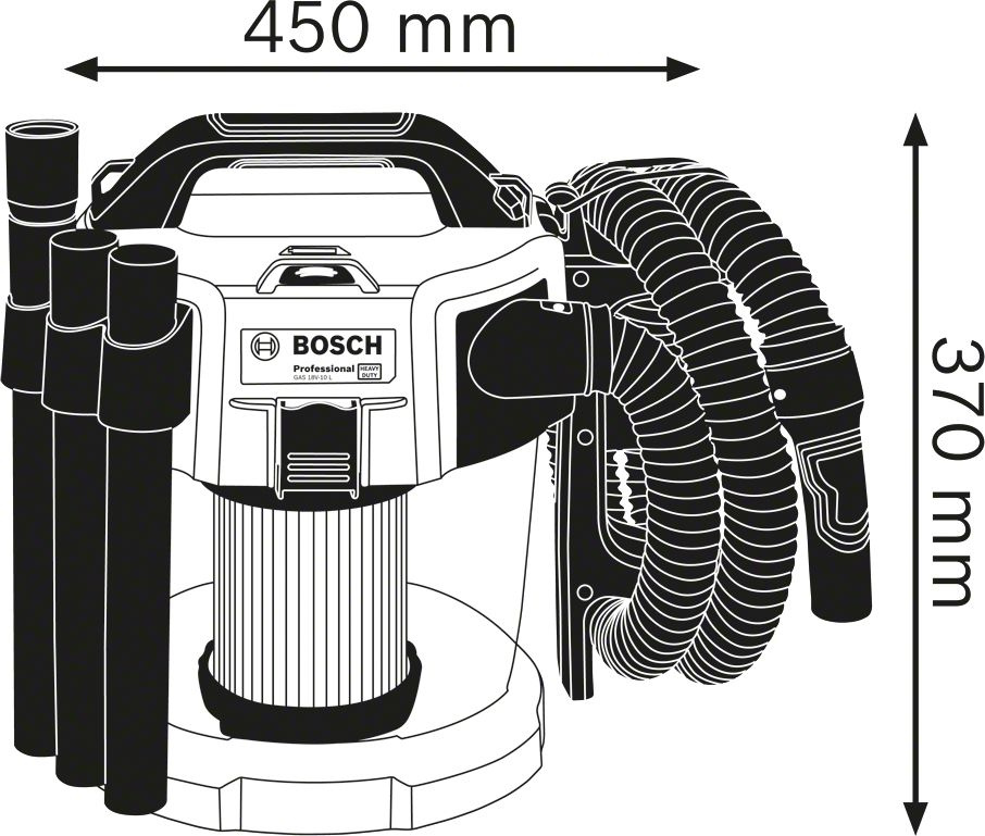 Строительный пылесос Bosch GAS 18V-10 L (уборка: сухая) синий — фото 5