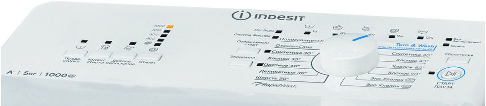 Стиральная машина Indesit BTW A51051 (RF) класс: A+ загр.вертикальная макс.:5кг белый