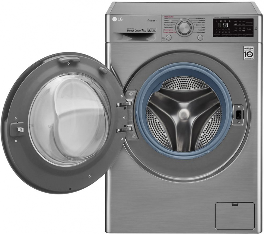 Стиральная машина LG F2M5HS7S класс: A загр.фронтальная макс.:7кг темно-серебристый — фото 6