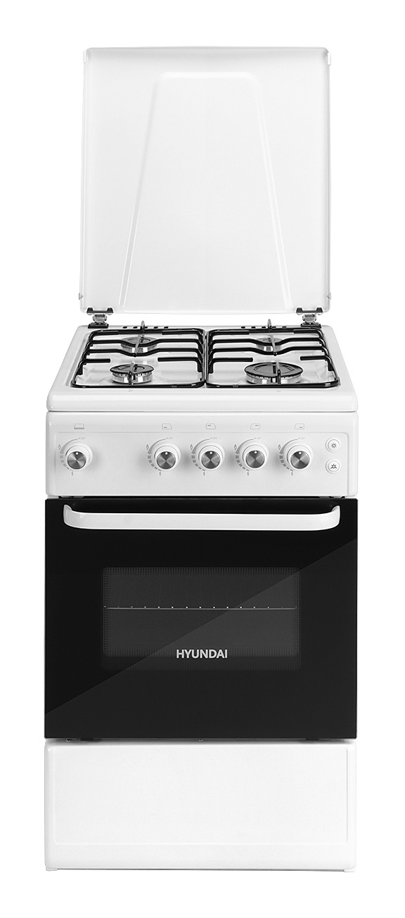 Плита Газовая Hyundai RGG213 белый (металлическая крышка) реш.эмаль — фото 4