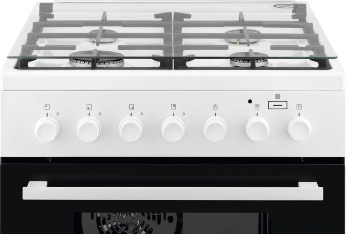 Плита Комбинированная Electrolux EKK961900W белый (стеклянная крышка) реш.чугун