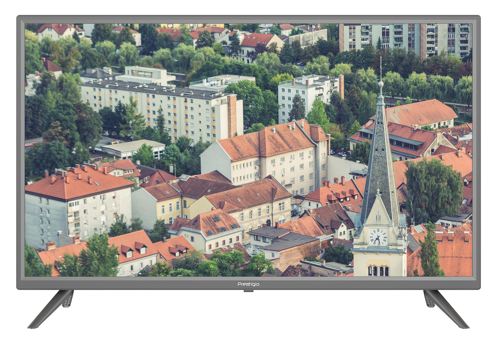 Телевизор LED Prestigio 32" PTV32SS04ZCISML серебристый/HD READY/50Hz/DVB-T2/DVB-C/DVB-S/DVB-S2/USB/WiFi/Smart TV (RUS)
