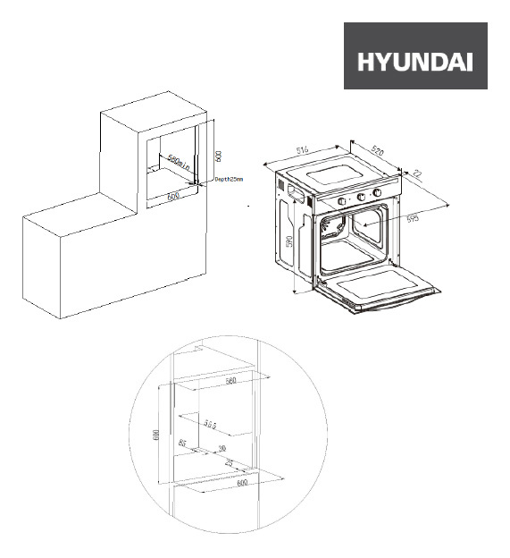 Духовой шкаф Электрический Hyundai HEO 6636 BE бежевый — фото 17