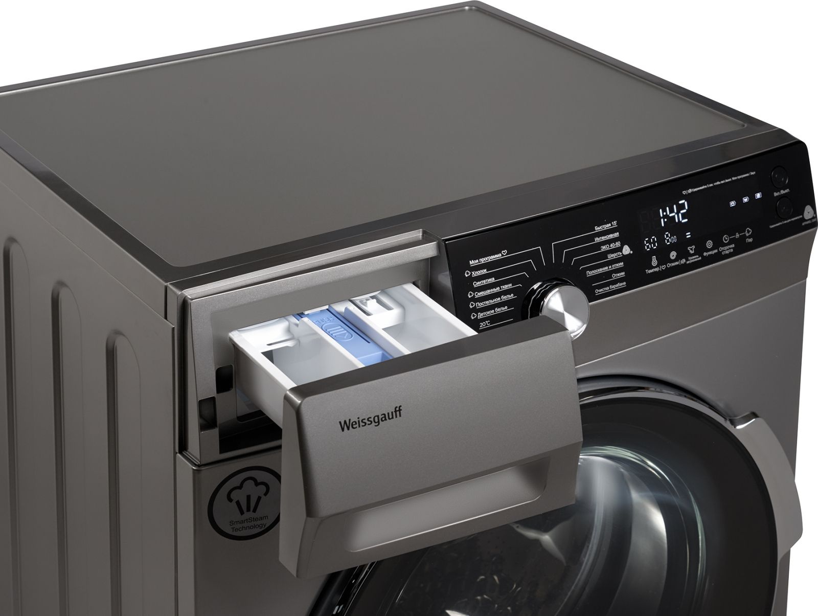 Стиральная машина Weissgauff WM 5649 DC Inverter Steam Silver — фото 3