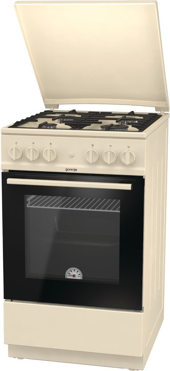 Плита Газовая Gorenje GN5112BEF бежевый/черный (металлическая крышка) реш.чугун — фото 2